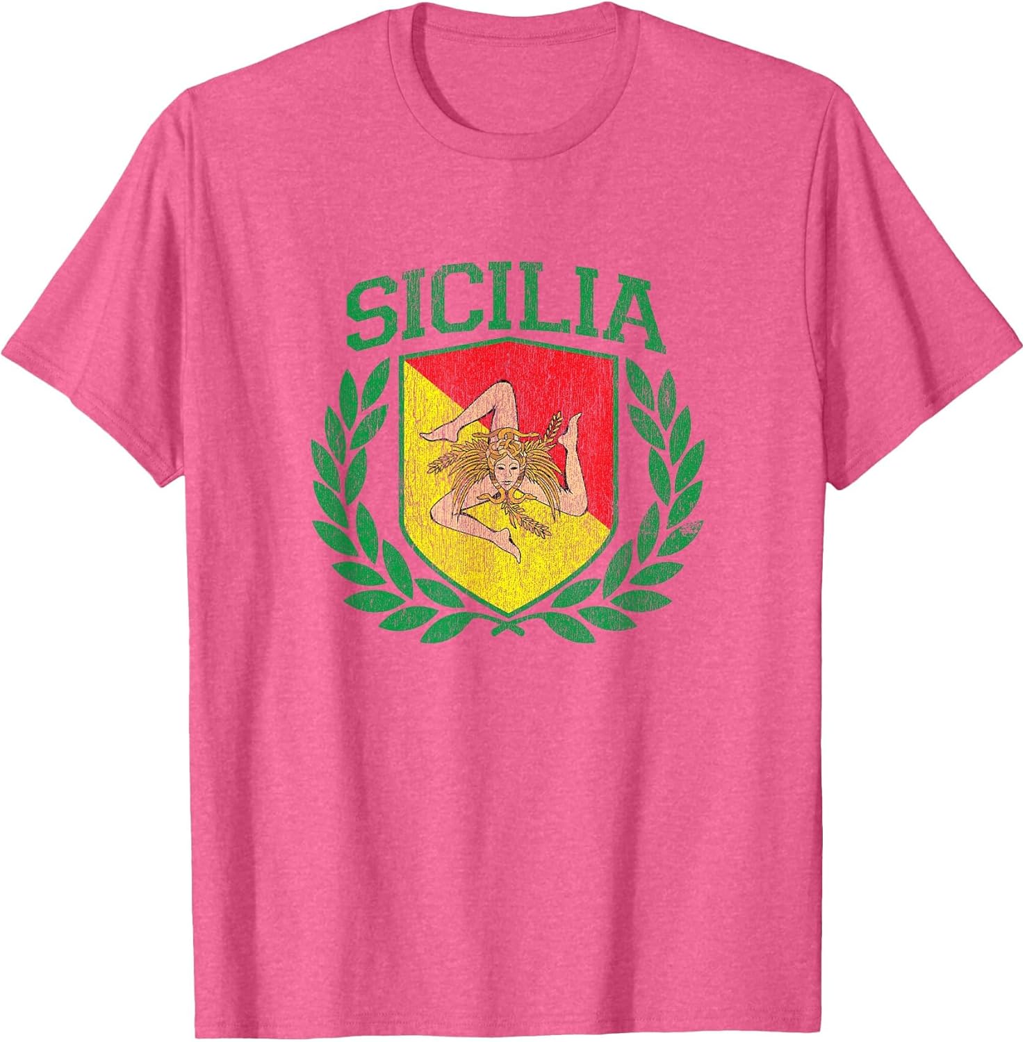 Sicily - Sicilia Flag and Shield Trinacria - Sicilian Flag
