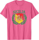 Sicily - Sicilia Flag and Shield Trinacria - Sicilian Flag