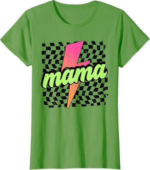 Mama Lightning Bolt Checkered Mom Women Mother's Day