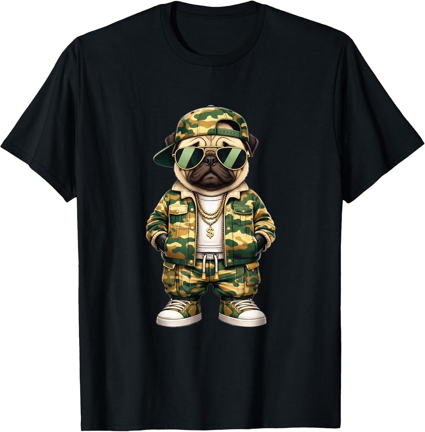 Camo Hip Hop Pug Camouflage Gangsta Streetwear Hustle