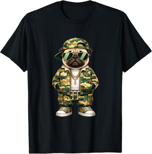 Camo Hip Hop Pug Camouflage Gangsta Streetwear Hustle