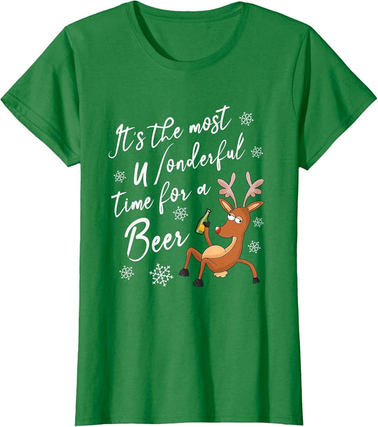 Time for A Beer | Funny Christmas Drunk Reindeer Drinking
