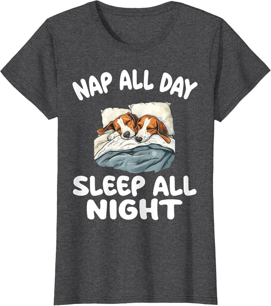 Cute American Foxhound Nap All Day Sleep All Night Pajamas