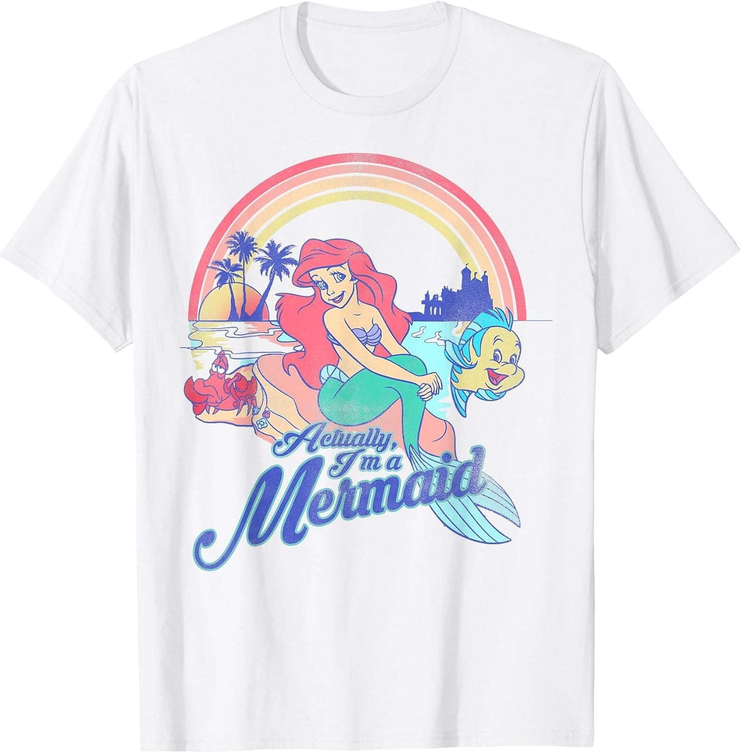 Disney The Little Mermaid Pastel Rainbow Retro
