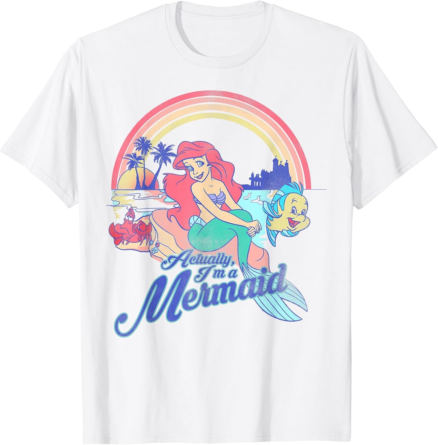 Disney The Little Mermaid Pastel Rainbow Retro