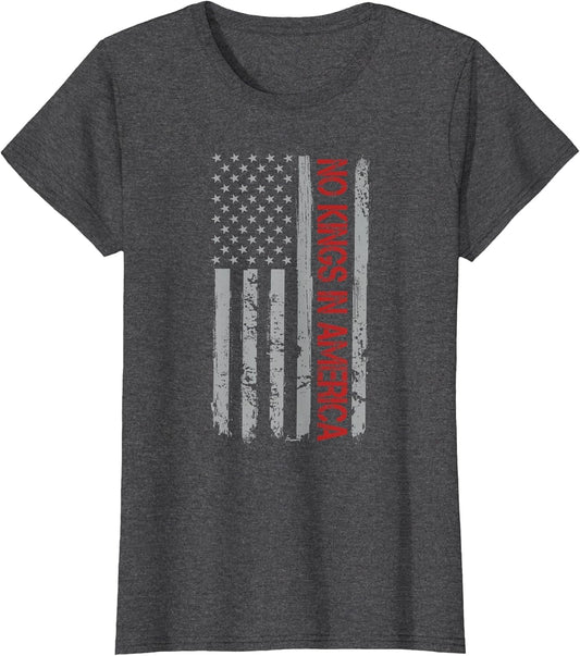 No Kings in America US Flag Vintage