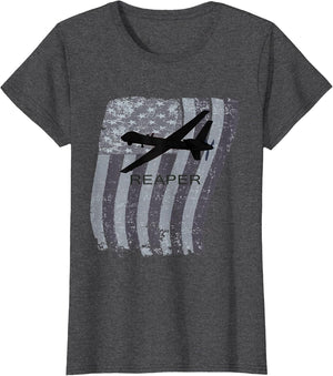 MQ-9 Reaper Drone Plane Distressed US Flag