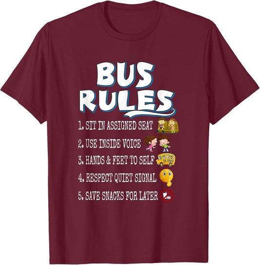 Bus Rules Funny School Bus Driver Job Pride Back to School