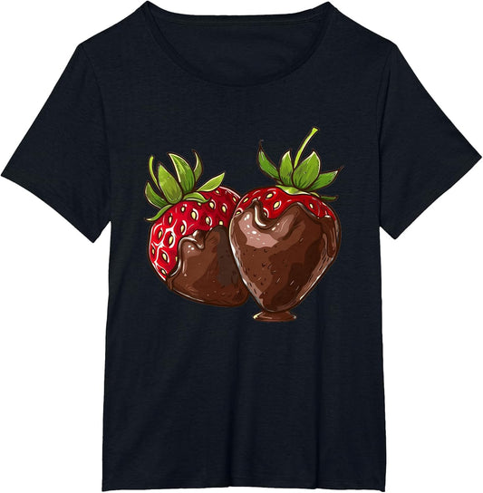 Chocolate Covered Strawberries with A Cartoon Style