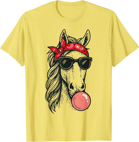 Funny Cute Horse Bandana Bubble, Horseback Riding Equestrian