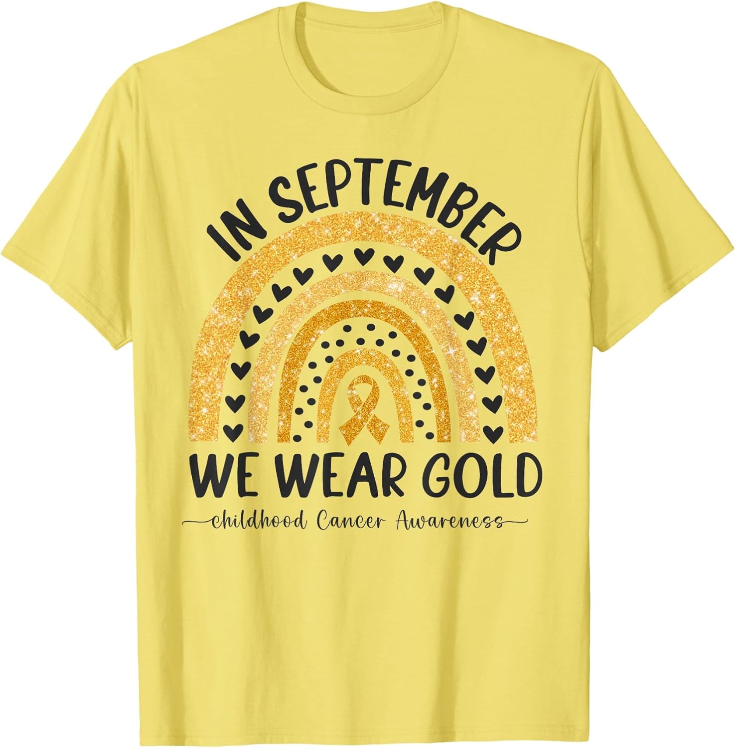 in September We Wear Gold Rainbow Childhood Cancer Awareness