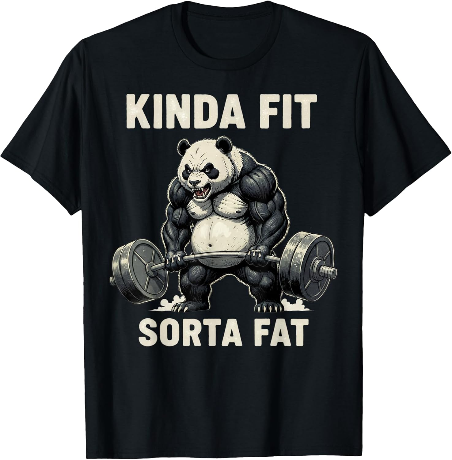 Kinda Fit Sorta Fat Funny Gym Panda Fitness Workout Lover