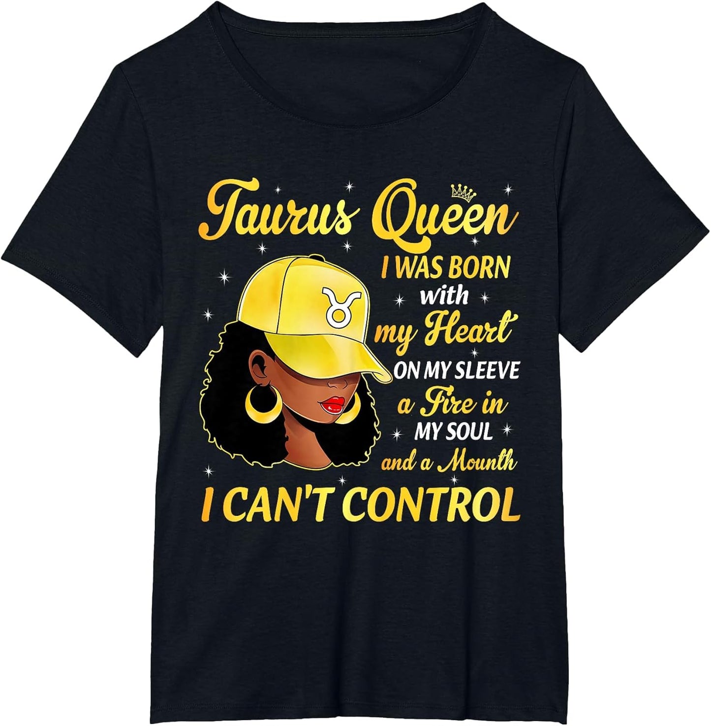 Taurus Queen Black Woman with Cap Hat Afro Girl Zodiac