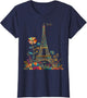 Paris France Eiffel Tower Vintage Flowers Floral Souvenir