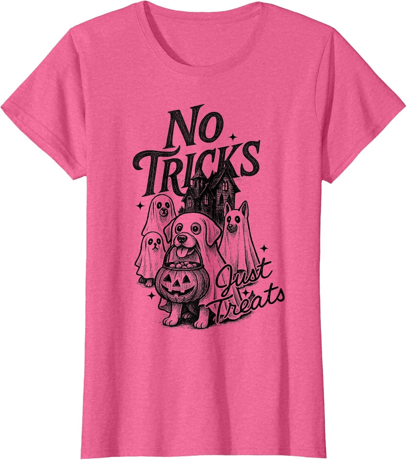 Happy Halloween No Tricks Just Treats Cute Ghost Dogs Spooky