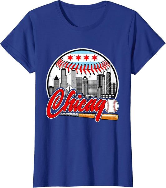 Vintage Chicago Design Funny Baseball Lover Player