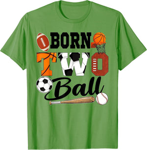 Born 2 Ball 2nd Birthday Sports Ball Theme 2 Year Old