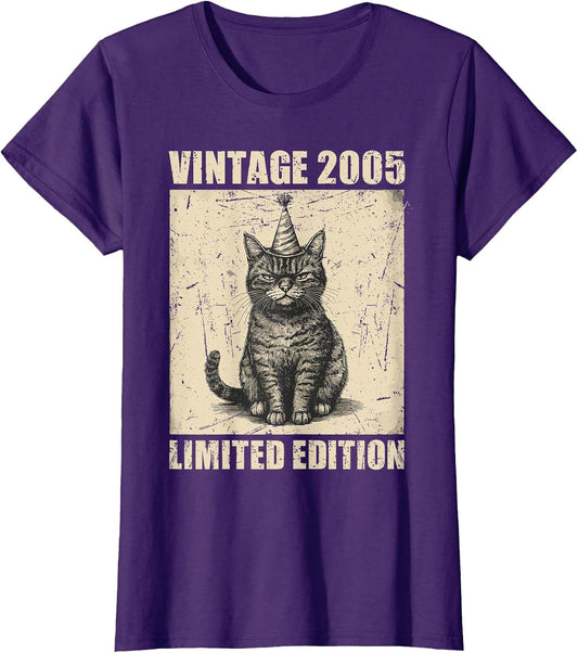 Vintage Cat 2005 Funny 21 Years Old Birthday Limited Edition
