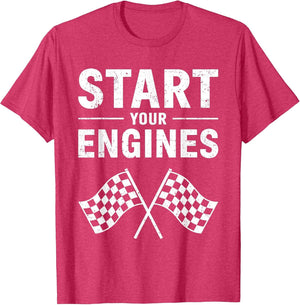 Start Your Engines Shirt Checkered Flag Men Women Racing Day