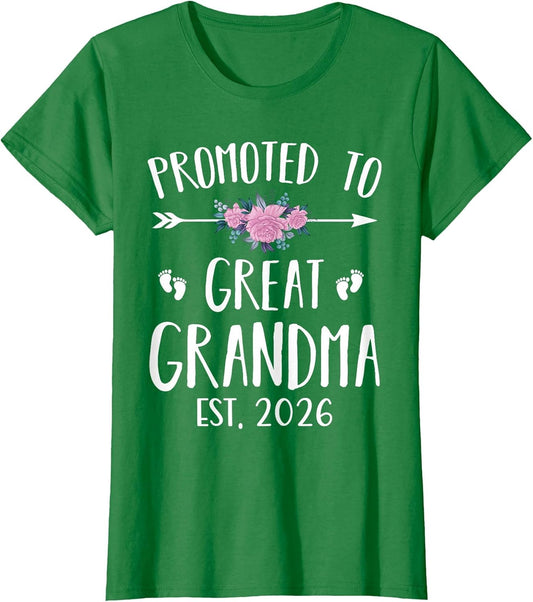 Promoted to Great Grandma Est 2026 New Great Grandmother