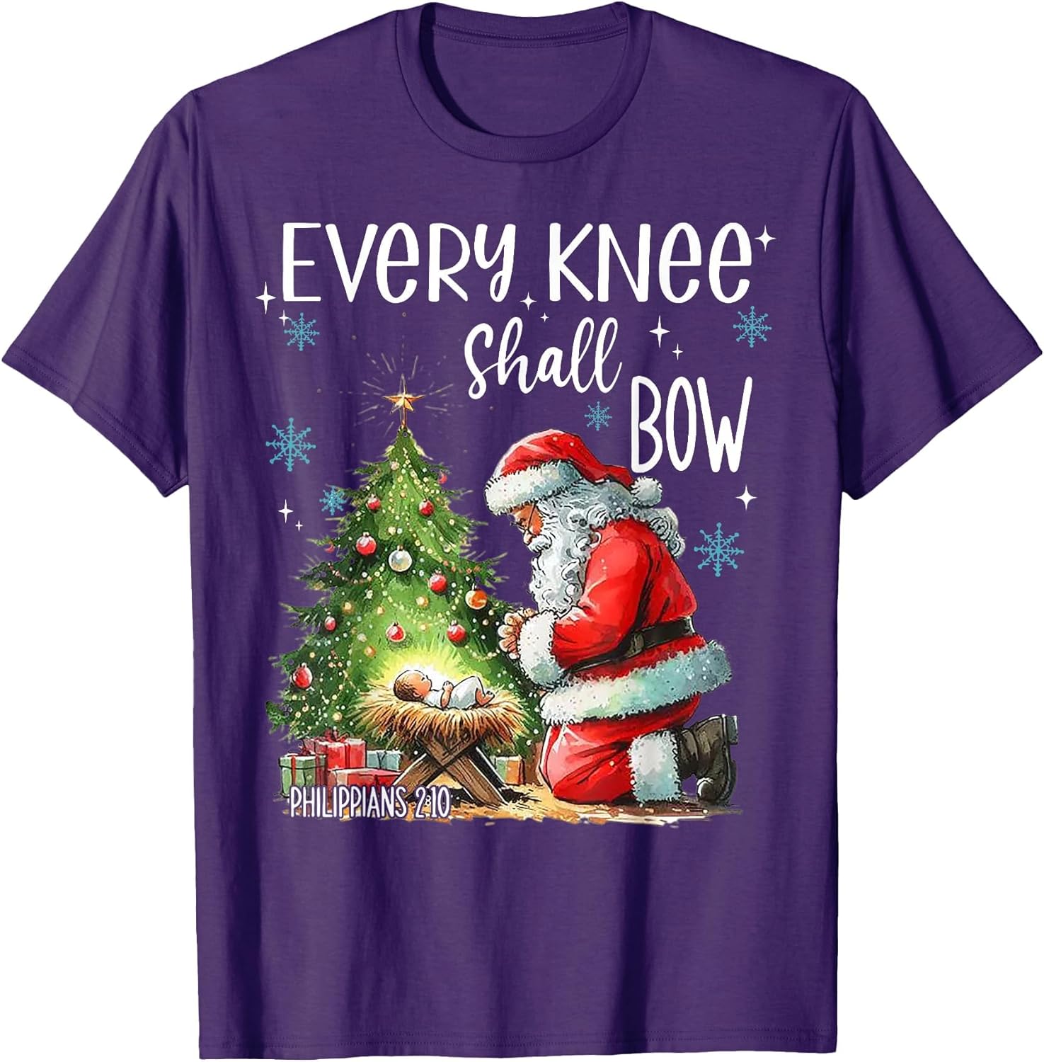 Every Knee Shall Bow Funny Kneeling Santa Baby Jesus