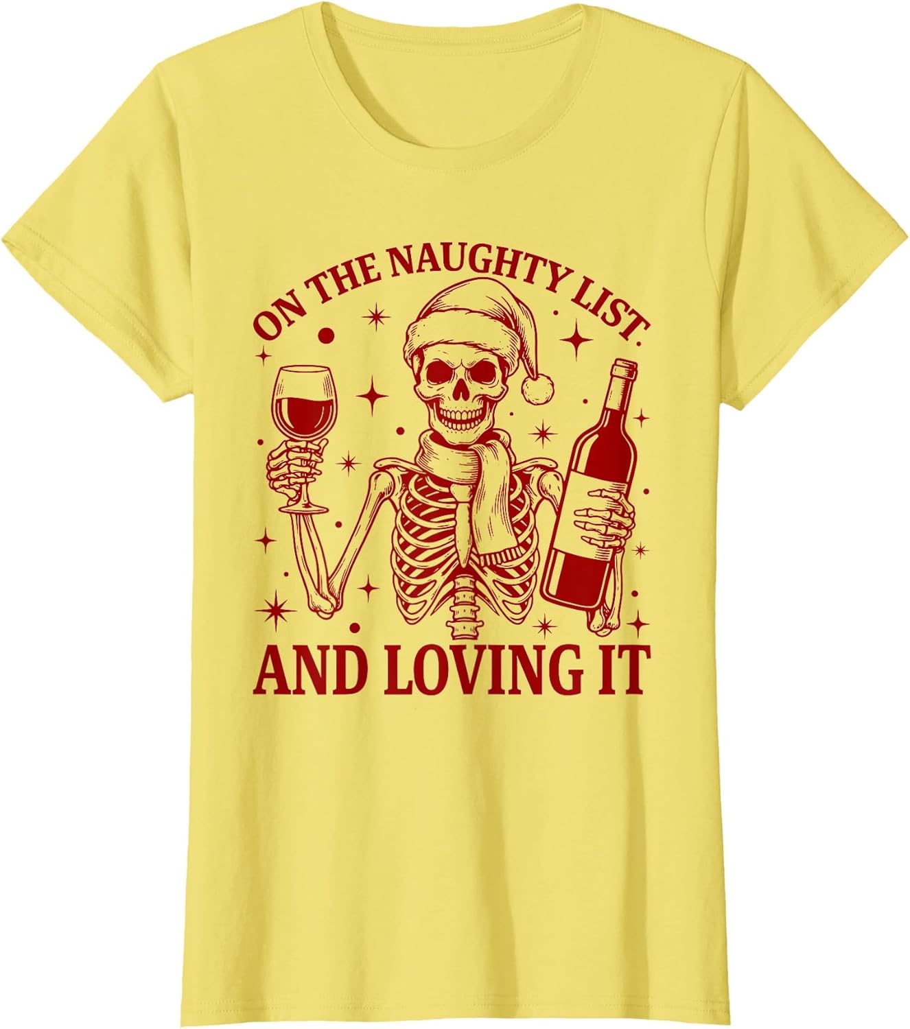 Retro On The Naughty List and Loving It Skeleton Funny Xmas