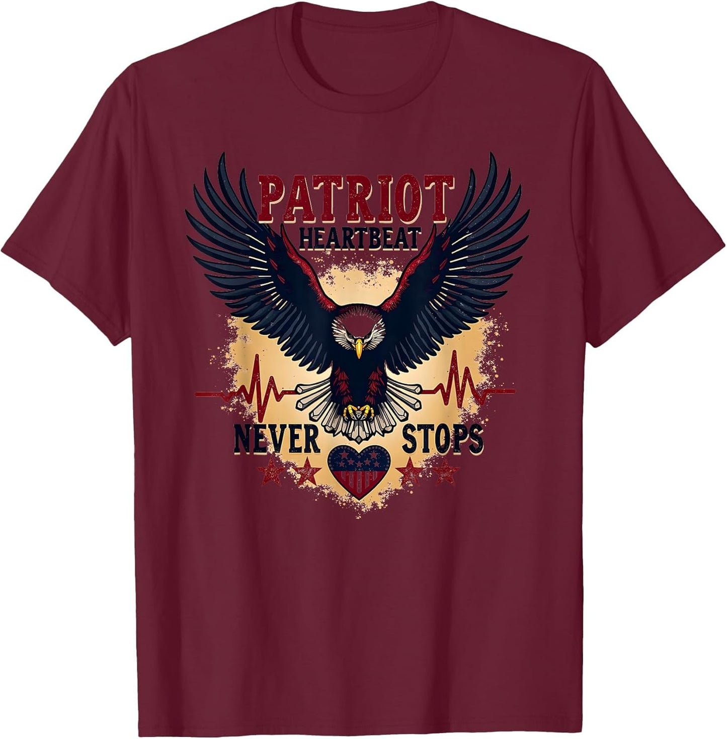 Patriot Heartbeat Never Stops USA Design
