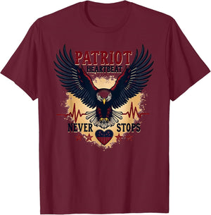 Patriot Heartbeat Never Stops USA Design