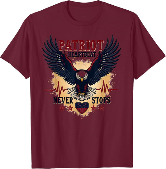Patriot Heartbeat Never Stops USA Design