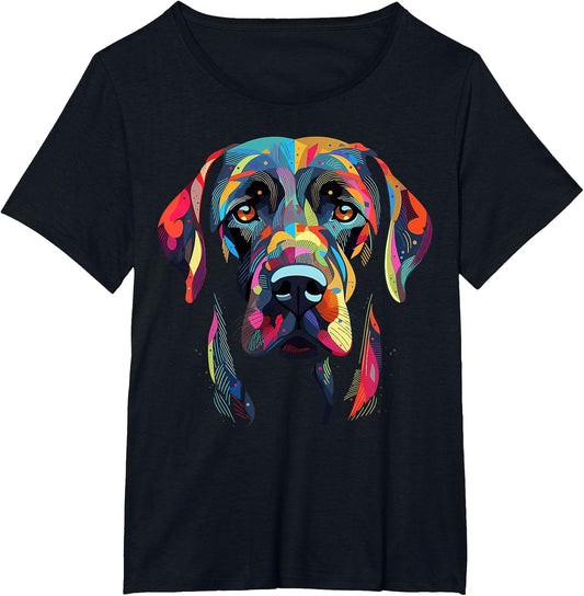 Labrador Retriever Colorful Dog Face Funny Lab Lover Black