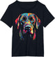 Labrador Retriever Colorful Dog Face Funny Lab Lover Black
