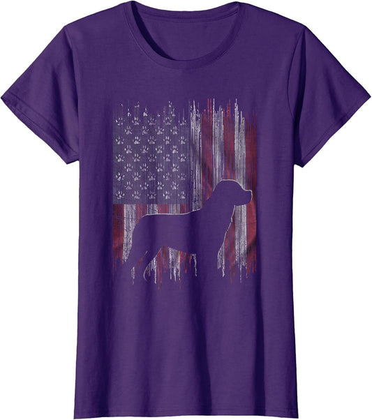 Vintage USA American Flag Love Rottweiler Dog Silhouette