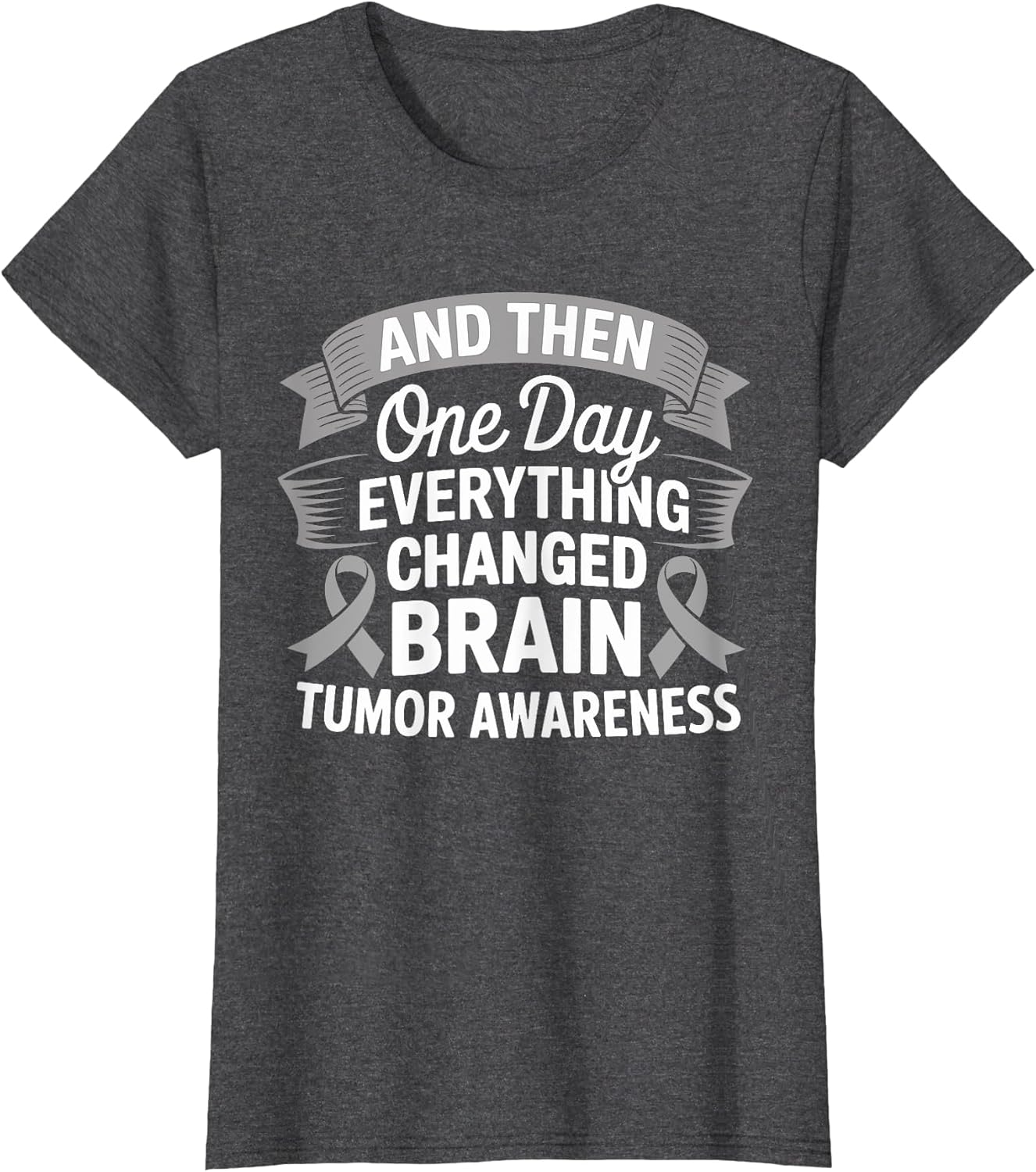 Brain Tumor Awareness Gray Ribbon Brain Cancer Support