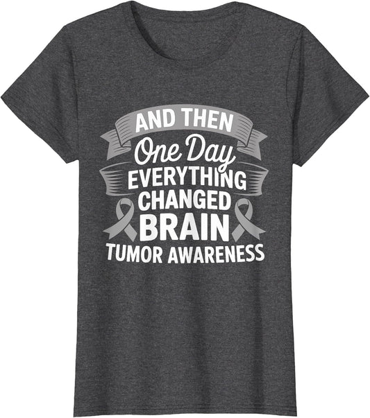Brain Tumor Awareness Gray Ribbon Brain Cancer Support