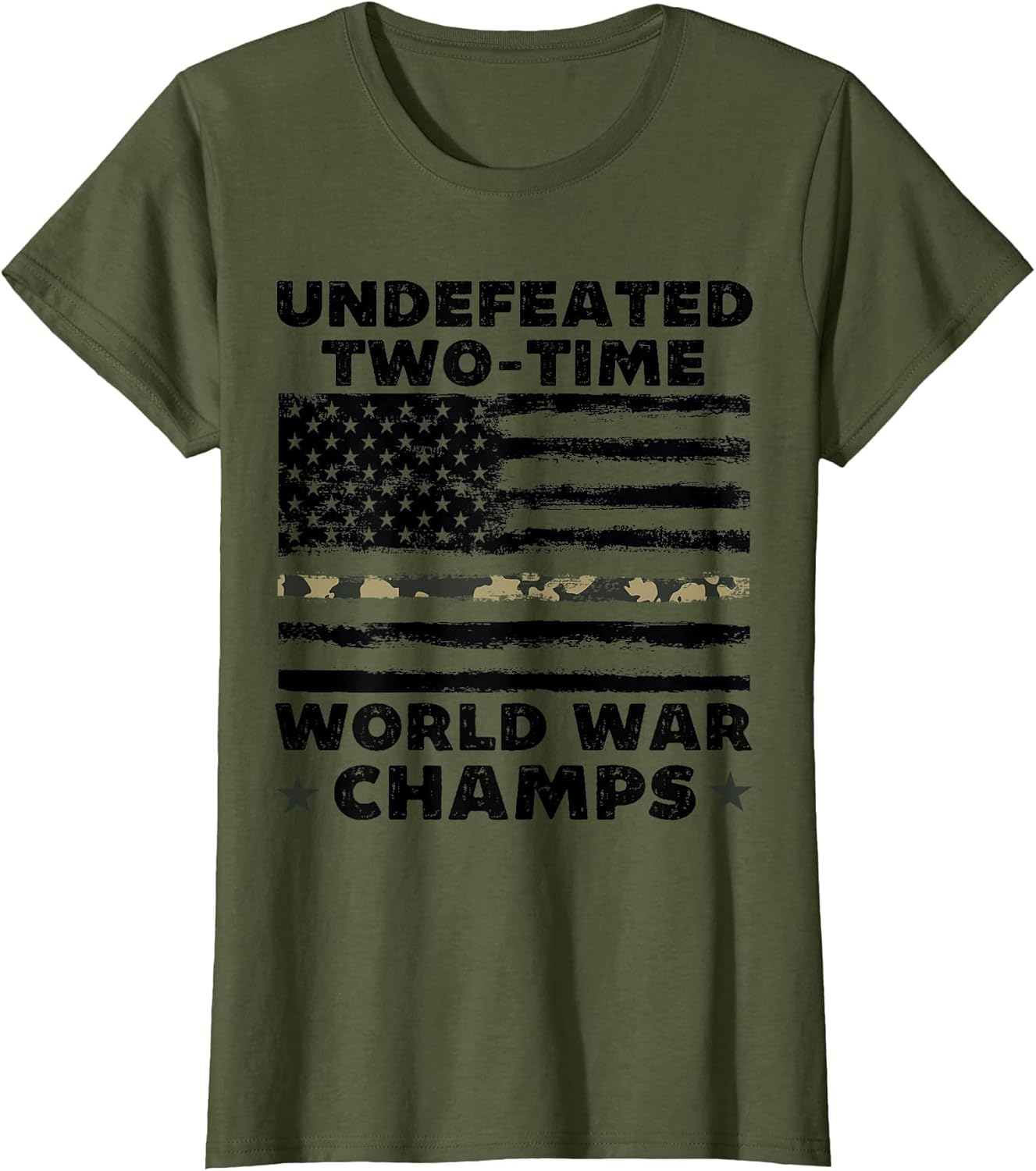 Undefeated World War Champs 4th of July American Army Flag