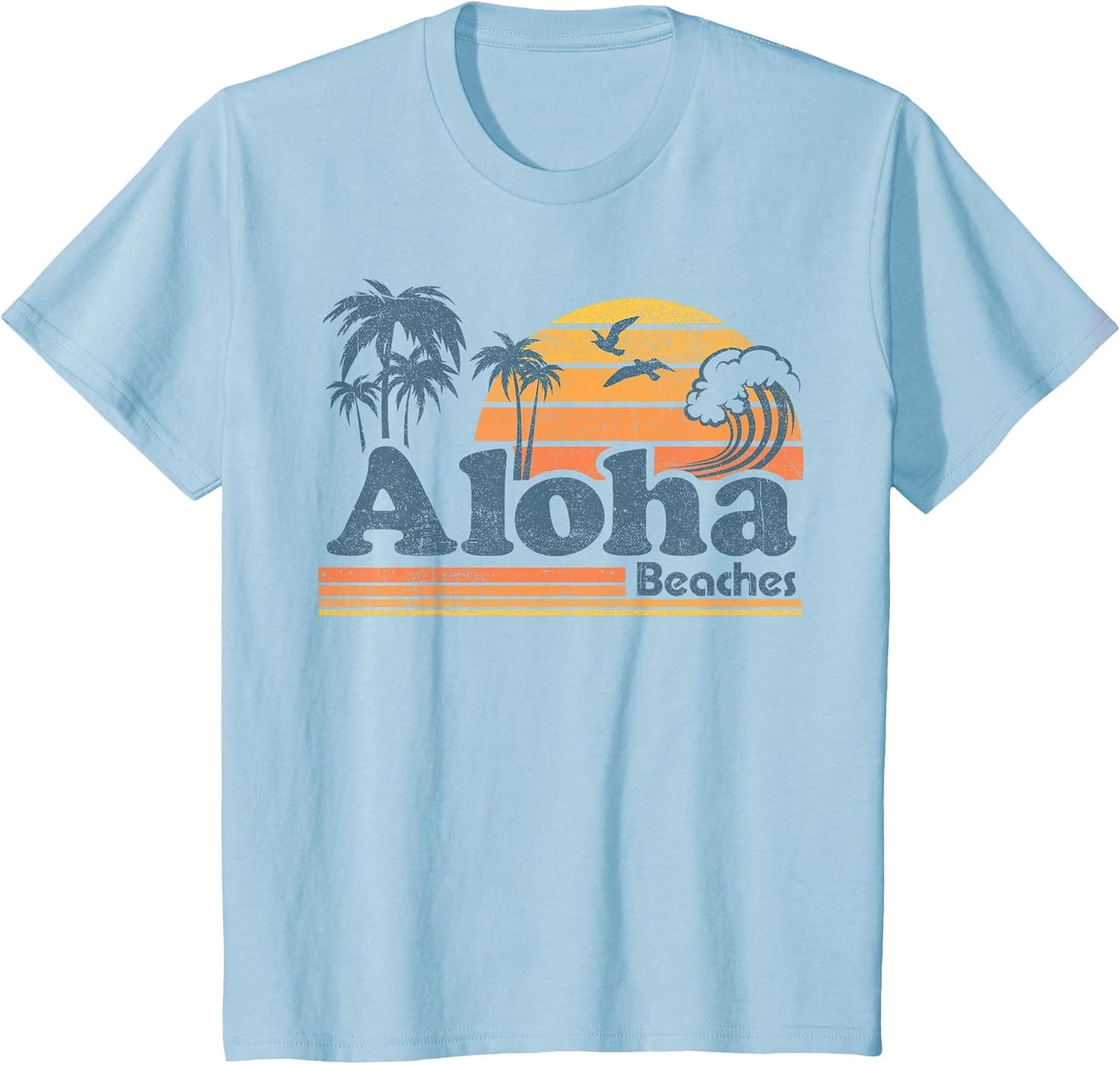 Aloha Beaches Hawaii Vintage Beach Surfing Retro Hawaiian