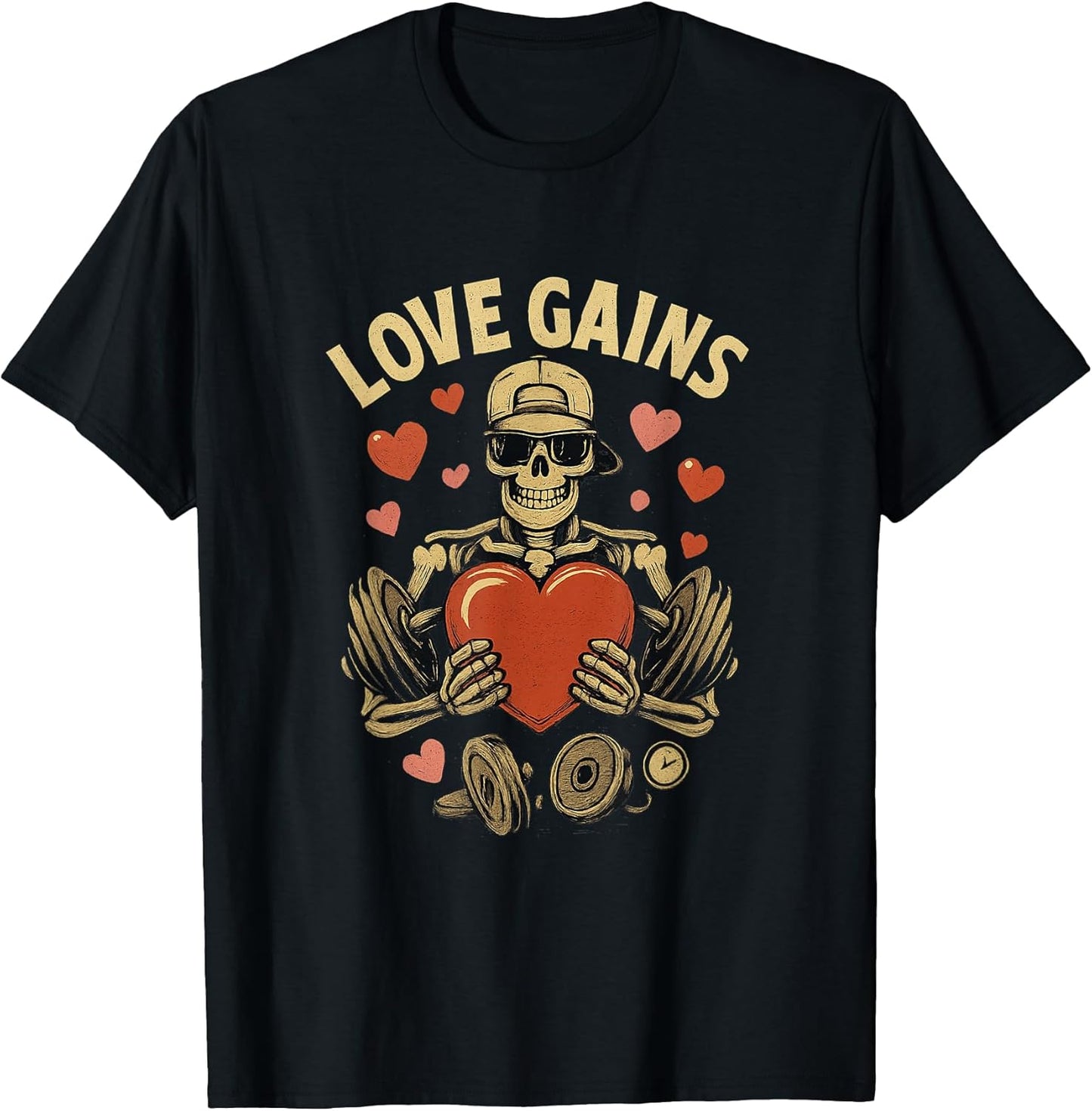 Funny Skeleton Gym Valentine – Love Gains Workout Design