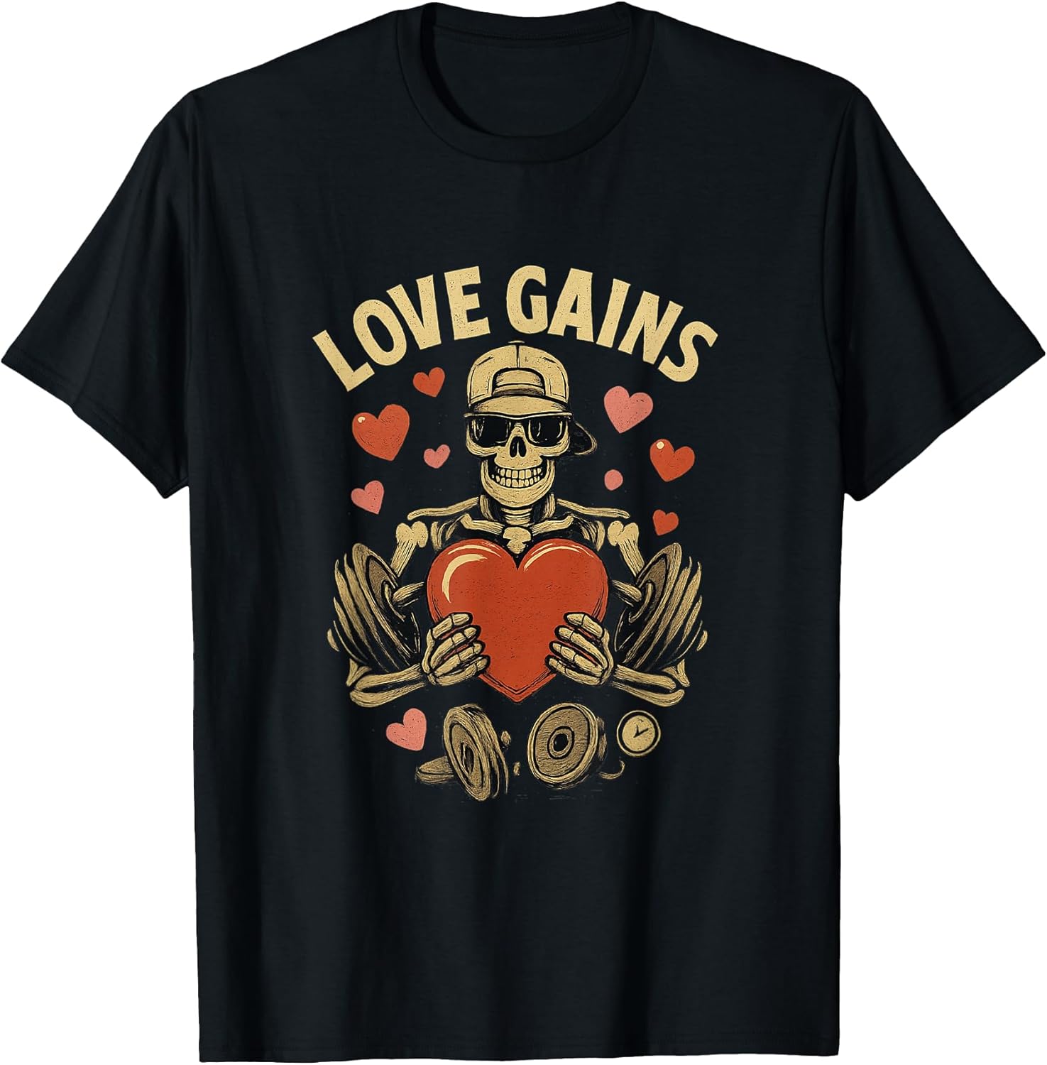 Funny Skeleton Gym Valentine – Love Gains Workout Design