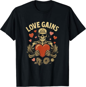 Funny Skeleton Gym Valentine – Love Gains Workout Design