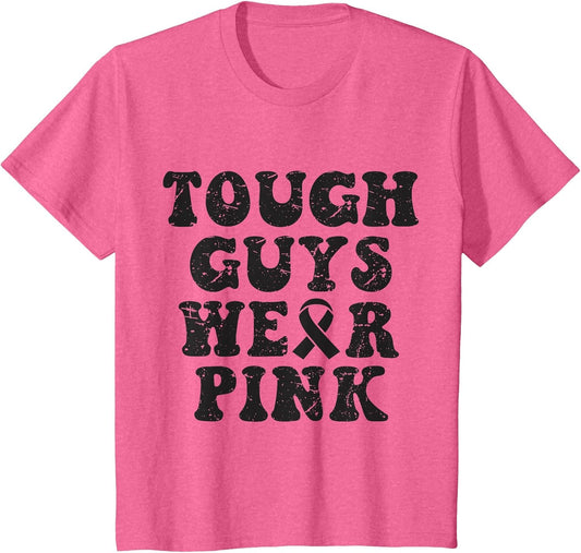 Tough Guys Wear Pink Funny Breast Cancer Awareness Men Kids