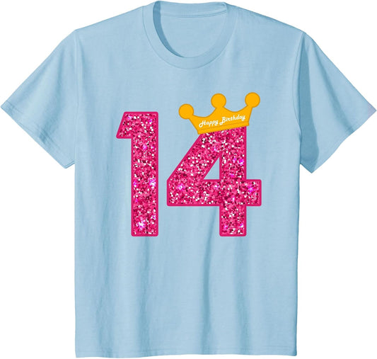 Happy Birthday Shirt, Girls 14th Party 14 Years Old Bday