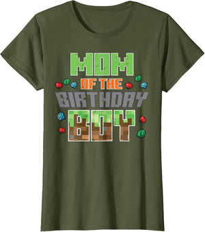 Mom of Birthday Boy Pixel Gaming Bday Party Women