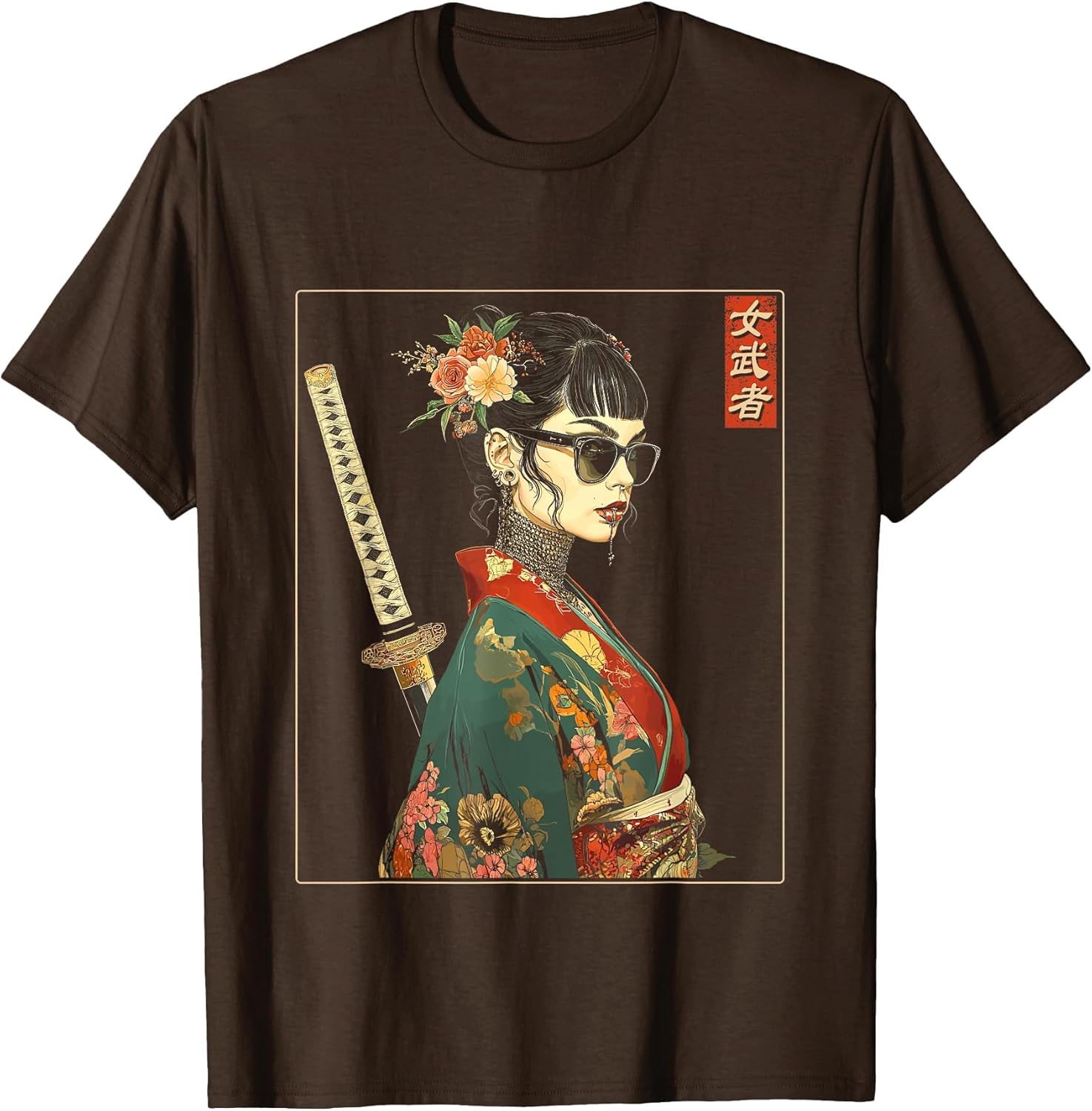 Japanese Gothic Samurai Art Woman with Katana Sword