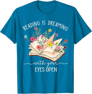Reading is Dreaming with Your Eyes Open Floral Book Reader