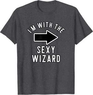 Couples Halloween Costume Shirts I'm with The Sexy Wizard