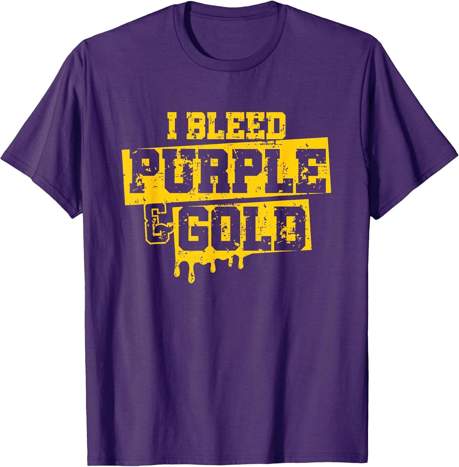 I Bleed Purple & Gold Game Day Group School Football Sports