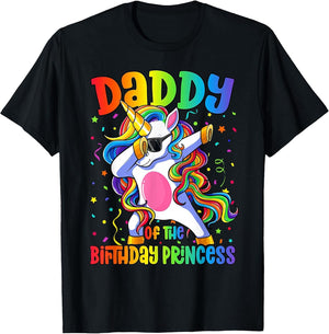 Dad of The Birthday Princess Shirt Men Dab Unicorn Dad