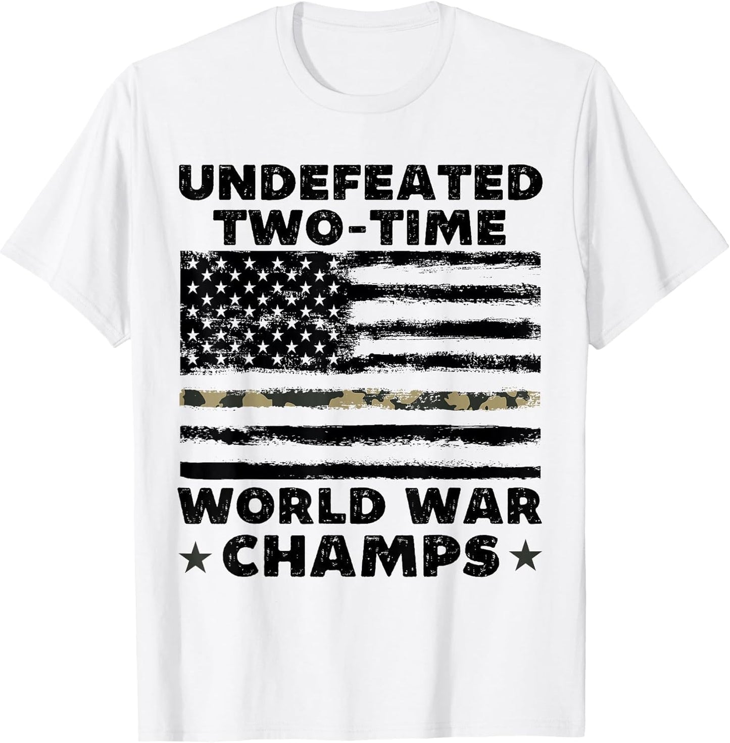 Undefeated World War Champs 4th of July American Army Flag