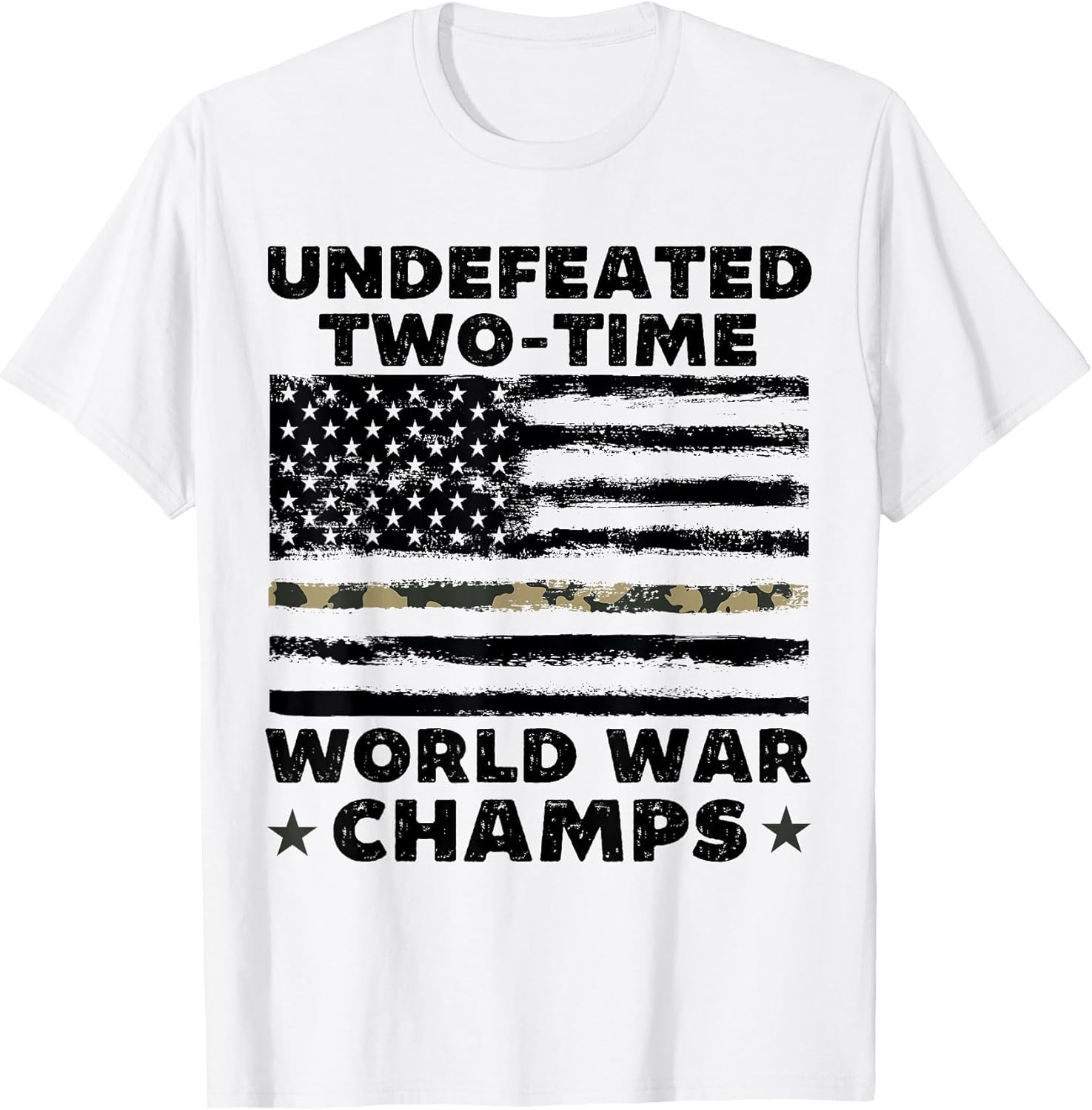 Undefeated World War Champs 4th of July American Army Flag