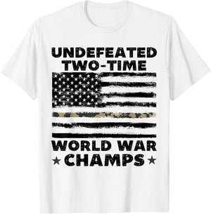 Undefeated World War Champs 4th of July American Army Flag